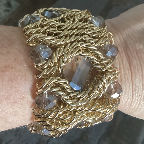 Lenox Jewelry - NWOT Lenox Champagne Crystal and Gold Brilliance Bracelet